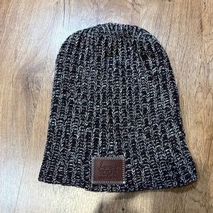 Love Your Melon beanie, black and red, lightly used